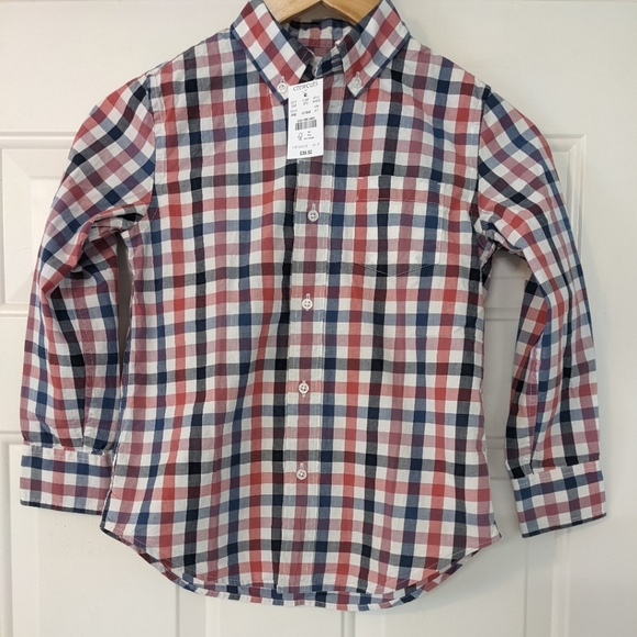 Crewcuts Other - CREWCUTS Boys Button Down Checkered Plaid Blue Red Purple Navy Dress Shirt Top